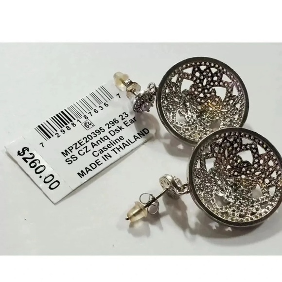 Giani Bernini Antique Mandala 925 Sterling Silver Diamond Crystal Earrings - Picture 5 of 5